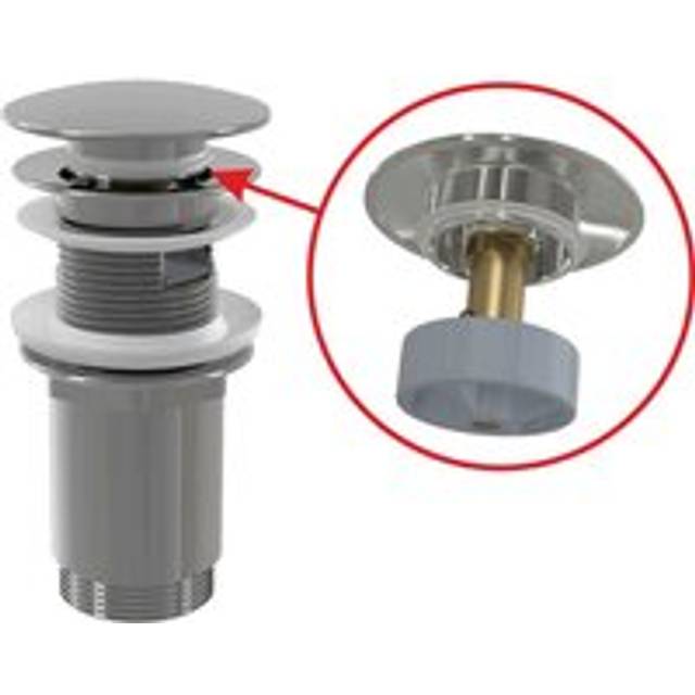 5/4' Pop-up waste for washbasin with overflow, Chromed brass (A392C) - Alca