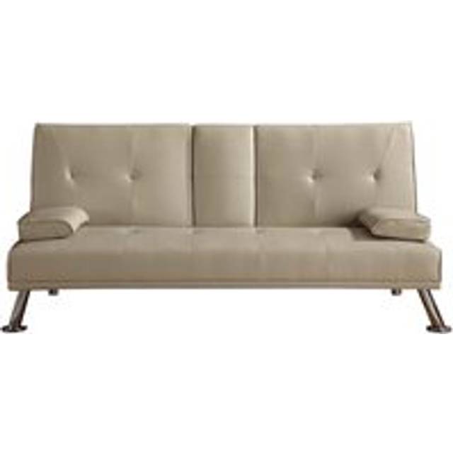 Faux Leather Sofa Bed in Black