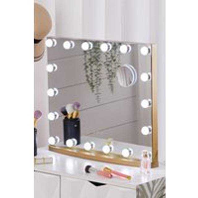 Hollywood Vanity Mirror With 10X Magnifier Makeup Mirror Touch Adjustment 58*48CM - Beige - One Size