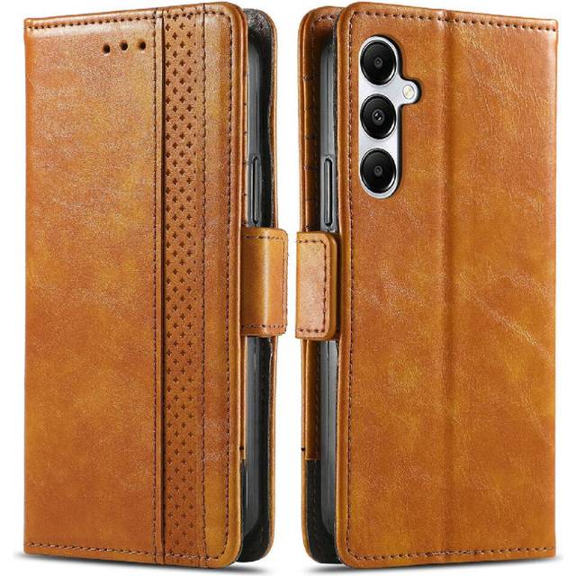 (Yellow) Case For Samsung Galaxy A55 5G Multi-color Multi-card Slot Wallet Business Splicing