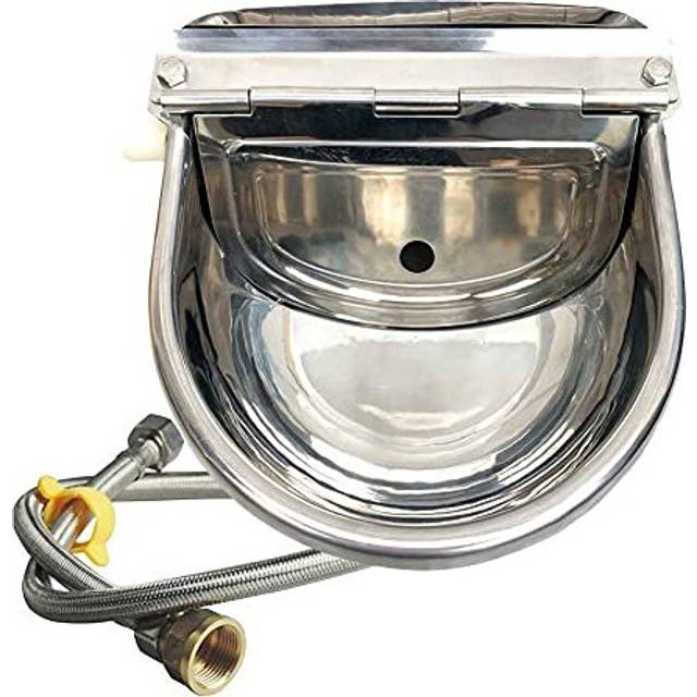 Automatic Waterer Cattle Water Bowls with Tube Float Valve 3 in 1 Stainless Steel Drinker for Sheep Goat Horse Dog Water Bowl Trough