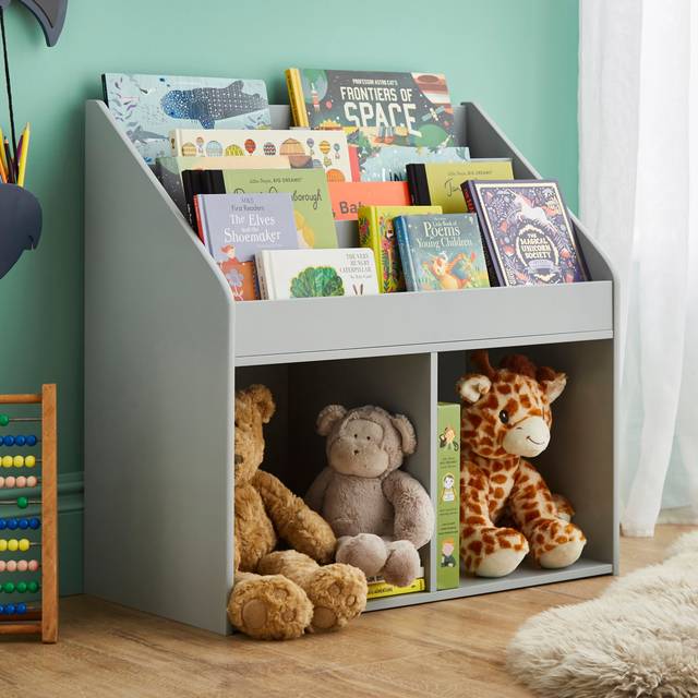 Kids Casey Bookcase with Storage - Grey