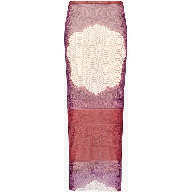 Jean Paul Gaultier Burgundy & Purple 'The Cartouche' Maxi Skirt - 300128 Red/White/Bur - XXS