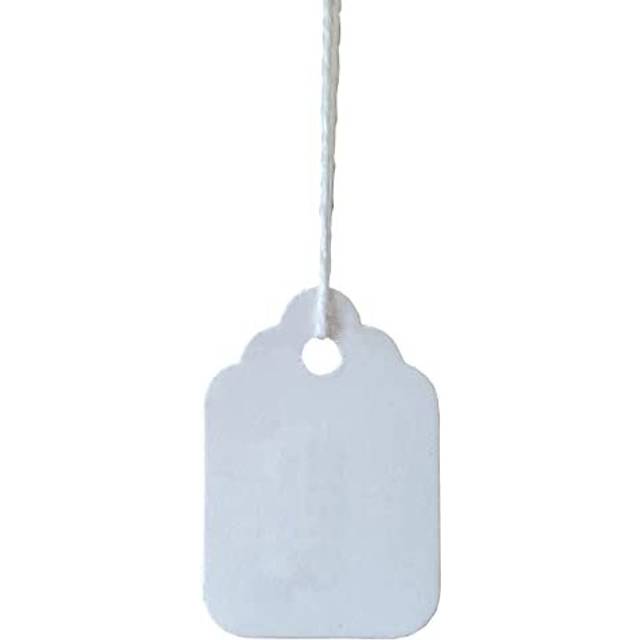 Strung Tags White Card Jewelry Parcel Label String Hanging Gift Swing Tickets Kraft Hang Price Labelling 20mm x 8mm (Pack of 500)