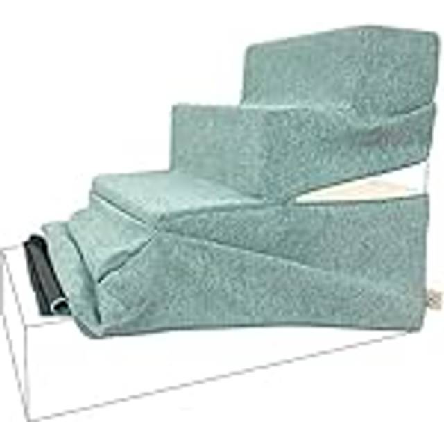 Best Pet Supplies Foldable Pet Stairs Cover for Foam Dog Ramps  Replacement Slip with Non-Slip Step Surface  Plush and Soft Fabric  Provides Paw Tract