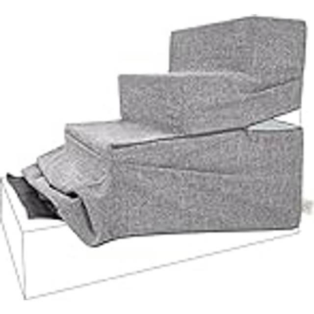 Best Pet Supplies Foldable Pet Stairs Cover for Foam Dog Ramps  Replacement Slip with Non-Slip Step Surface  Plush and Soft Fabric  Provides Paw Tract