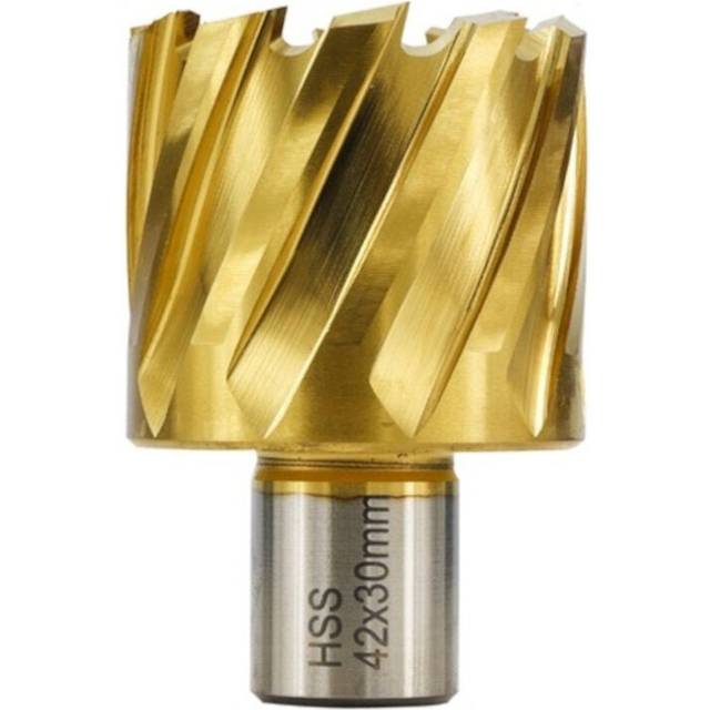 (20mm) HSS Hollow 12-42mm Cutting Diameter Titanium Coated Core Drill Bit For Metal Cutting Weldon Shank Magnetic
