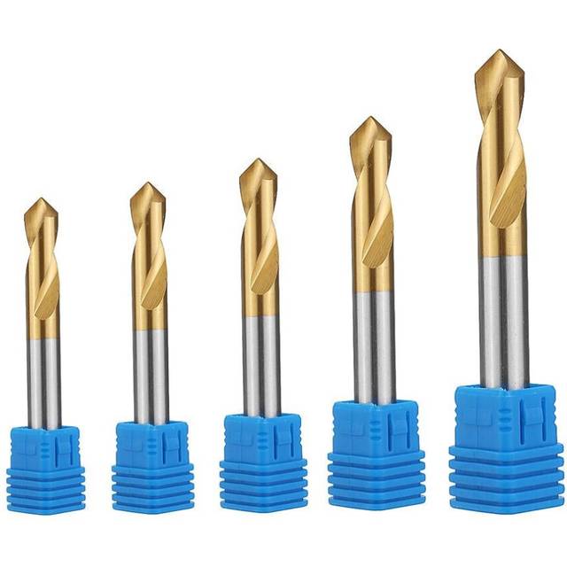 5pcs 2 Flutes 90 Degree 4-10mm Chamfer Drill Bit M35 HSS Cobalt Drill Bit Milling Cutter