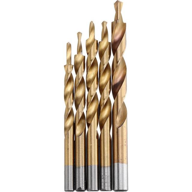 (Titanium-plated 12-8) Titanium Coating Twist Step Drill Bits for Manual Pocket Hole Jig Master System 8-4/9-5/10-5/10-6/12-8mm