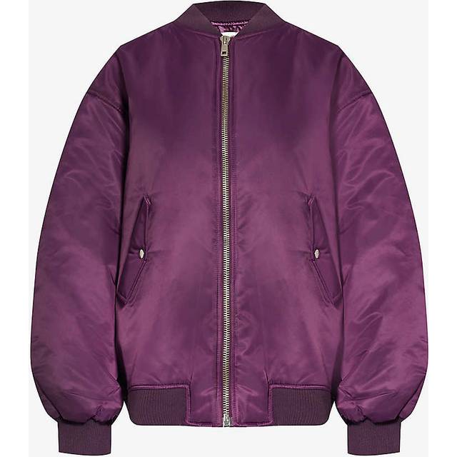 Frankie Shop Womens Royal Purple Astra Baseball-collar Shell Jacket M/l - ROYAL PURPLE