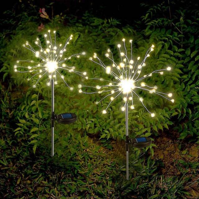 Solar Lamp Garden Solar Lights Outside, 2 X Solar Fireworks Light For Outside, Garden, Balcony, Balcony Box, Terrace Decoration