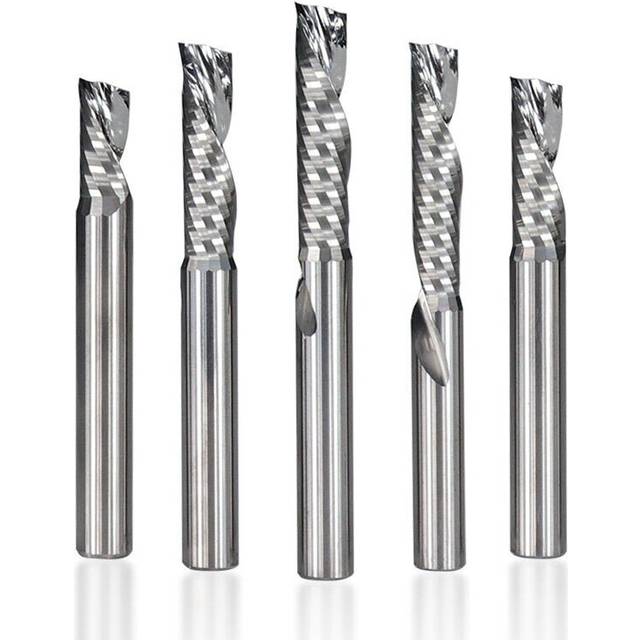 (4412mm) 4-8mm Shank Left Hand Tungsten Carbide Milling Cutter End Mill Single Flute Spiral Cutters Engraving Tool