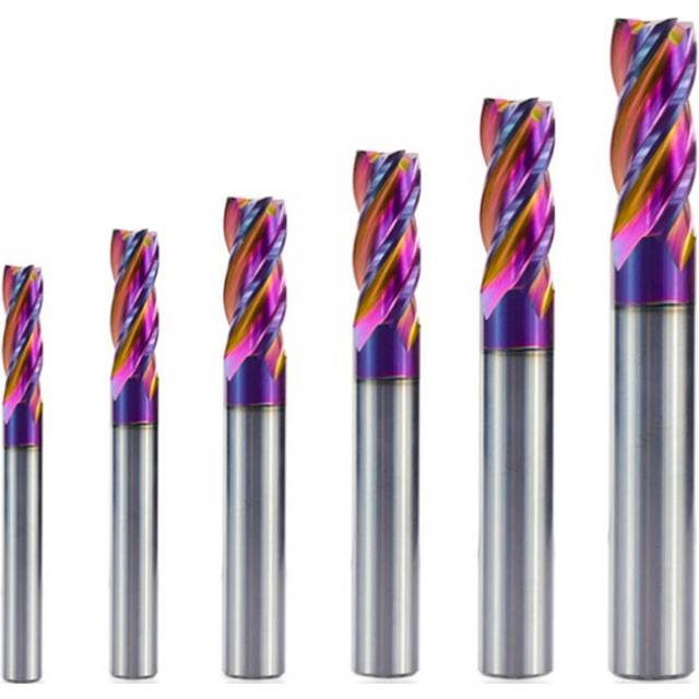 (8mm) 5/6/8/10/12mm ULTRA Surface Tungsten Carbide End Mill HRC60 4 Flute Spiral End Milling Cutter CNC Router Bit