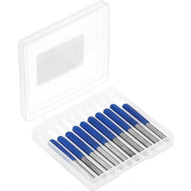(0.3mm) 10pcs 3.175mm Shank 45 Degree 0.1/0.2/0.3mm Tip Tungsten Steel Engraving Bit CNC Tool