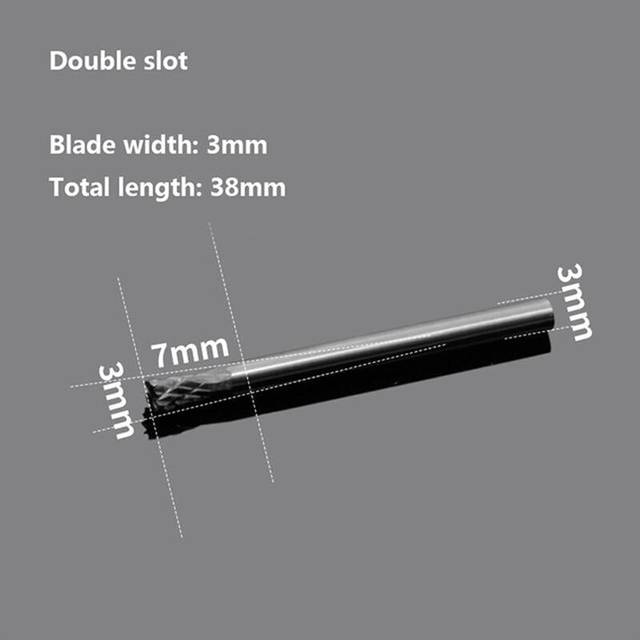 (3*3*7cm) Double Groove Alloy Rotary Boring Tool Tungsten Steel Wood Carving N-type Inverted Cone Milling Cutter Grinding Head