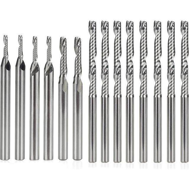 (3.1752.56mm) Tungsten Carbide Flute Mill 3.175mm Shank Spiral Milling Cutter Engraving Bit