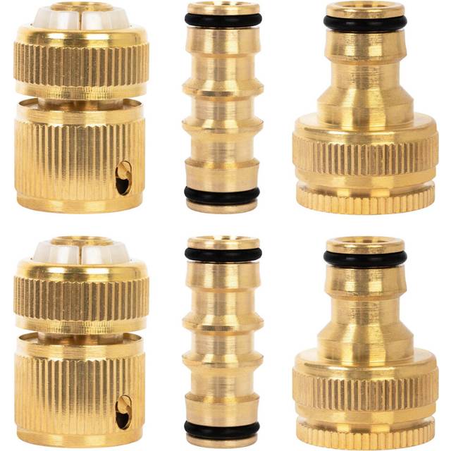 BLOSTM Brass Garden Hose Connector 6 Pack Tap Â½ Fittings Quick Connect