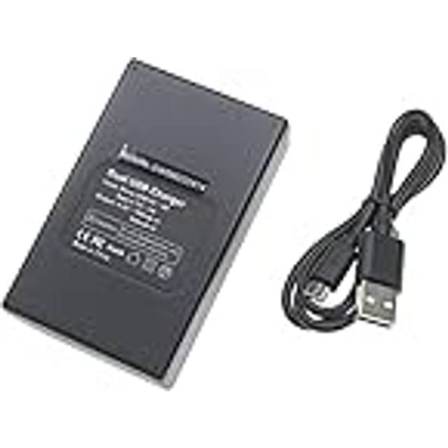 vhbw Dubbla USB/mikro-USB-batteriladdare kompatibel med Sony Cyber-Shot DSC-HX90, DSC-HX90V kamerabatterier – vagga + mikro-USB-kabel