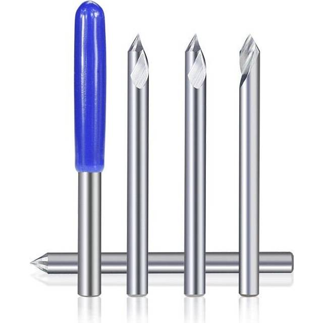(60 Degree, 0.2mm) 3.175mm Shank HSS Engraving Bit End Milling Cutter 20/30/45/60 Degrees Tip 0.1 0.2 0.3mm 3D Milling Bit Woodworking Carving