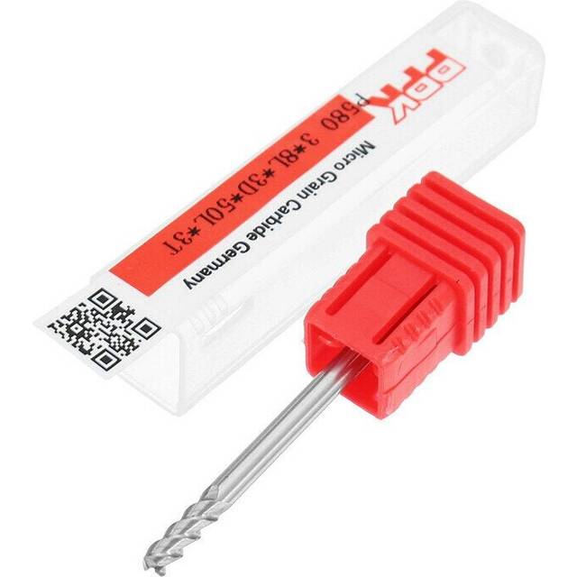 (3mmx3mm) 1-8mm HRC58 3 Flutes End Mill Cutter Tungsten Carbide CNC Milling Tool for Aluminum