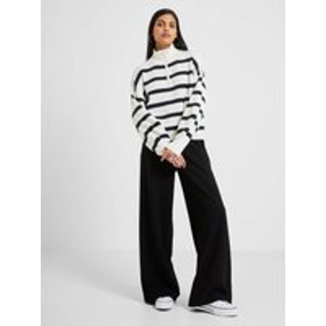 Vhari Recycled Stripe Half Zip Jumper Winter White/Marine