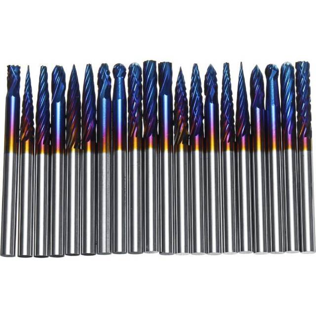 20pcs 3x3mm NACO Blue Coating Burrs Rotary File Tungsten Carbide Router Rasps
