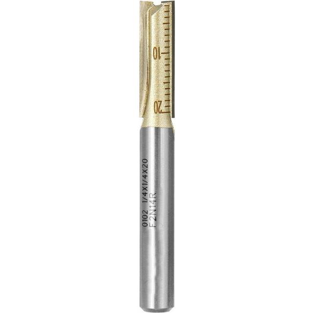 (3/8) 1/4 Inch Shank Double Flute Straight Router Bit Cutter CNC Carbide Wood Cutting Tool