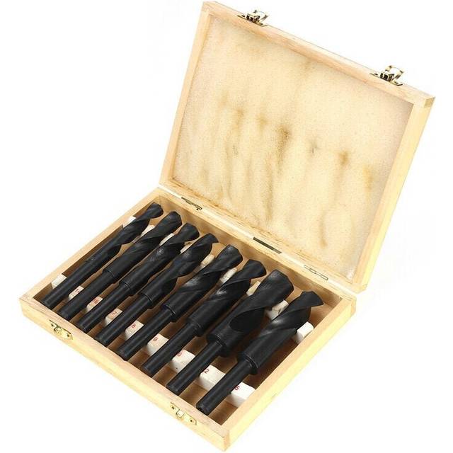 (Wooden box) 8pcs 9/16 to 1 Inch HSS 4241 Twist Drill Bit Hole Cutter for Wood Plastic Aluminum