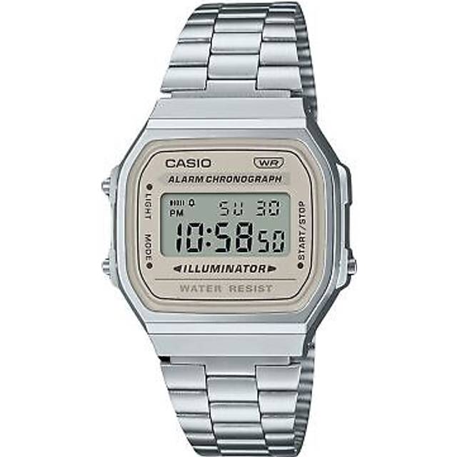 Casio Vintage Digital Stainless Steel Bracelet Quartz A168WA-8 Unisex Watch white