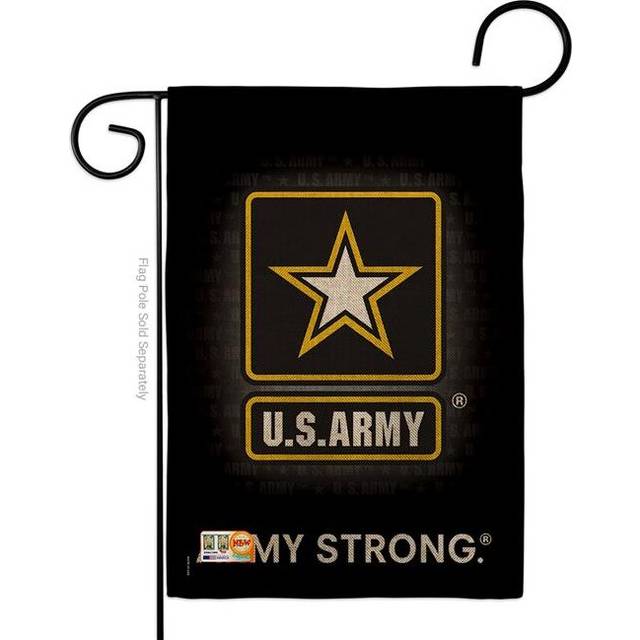 Breeze Decor BD-MI-G-108061-IP-DB-D-US10-UA 13 x 18.5 in. U.S. Army Burlap Americana Military Impressions Decorative Vertical Double Sided Garden Flag