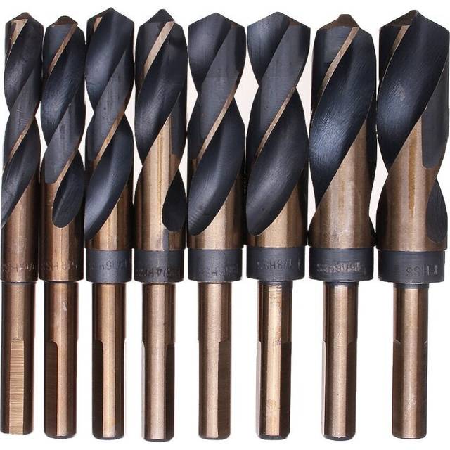 (1:Bag) 8pcs 1/2 Inch Shank HSS 4241 Twist Drill Bit Set 9/16 to 1 Inch Twist Drill for Wood Metal