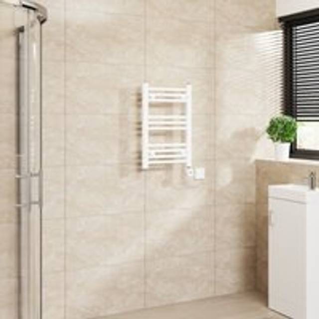 Warmehaus - Touch Screen Thermostatic Straight Towel Rail White 600x400mm