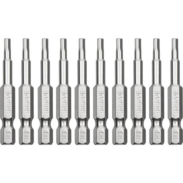 (H6) 10Pcs 50mm Hex Screwdriver Bits H1.5/H2/H2.5/H3/H4/H5/H6 Magnetic Electronic Drill S2 Steel Hexagonal Screw Driver Bit Set Power Driver Tools