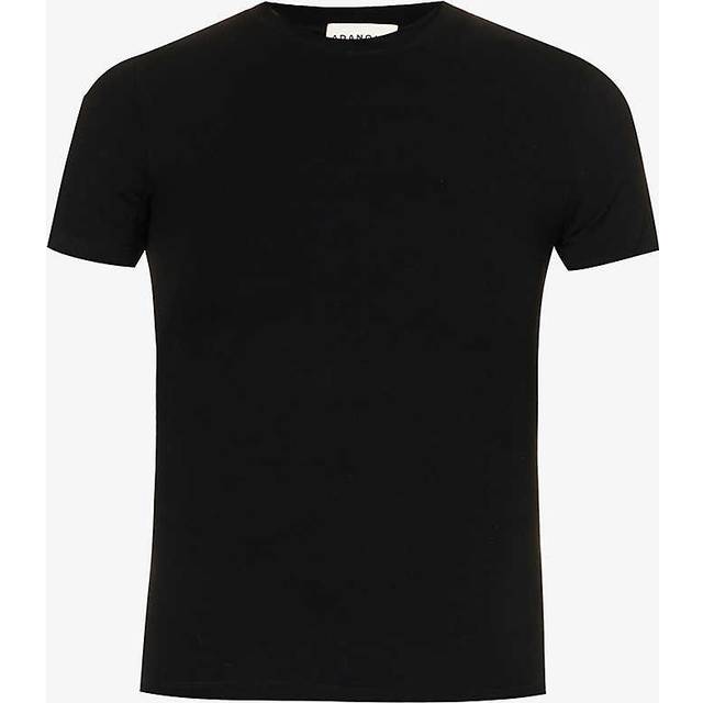 Adanola Womens Black Fitted Logo-print Stretch-woven T-shirt Xl - BLACK