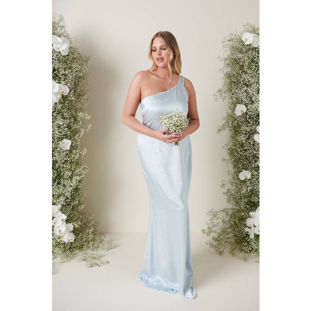 Amelia Tie Maxi Bridesmaid Dress - Matte Ice Blue, 8
