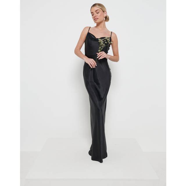 Keisha Maxi Bridesmaid Dress - Matte Black, 10