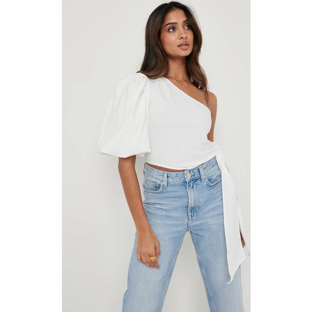 Josilyn One Shoulder Blouse - White, 16