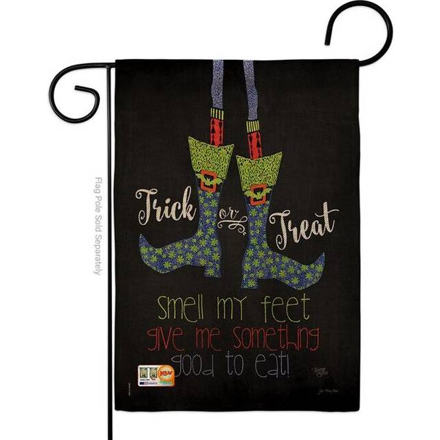 Breeze Decor BD-HO-G-112072-IP-DB-D-US18-SB 13 x 18.5 in. Smell My Feet Burlap Fall Halloween Impressions Decorative Vertical Double Sided Garden Flag