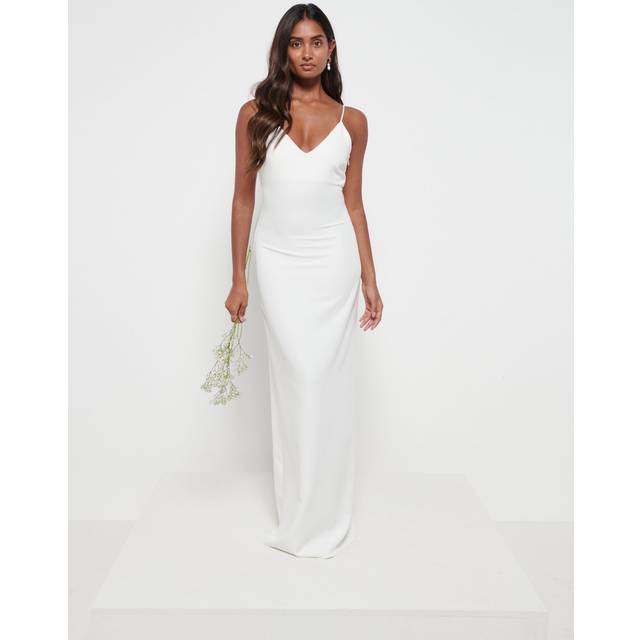 Tillie V-Neck Maxi Bridesmaid Dress - Ivory, 16