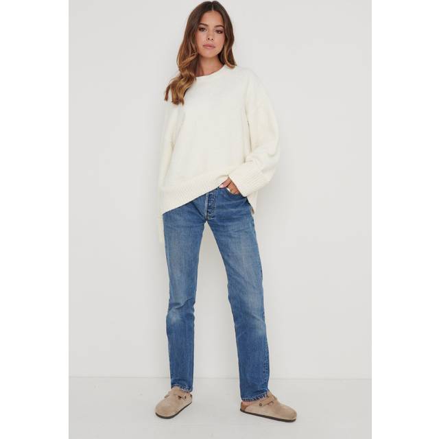 Camille Oversized Borg Jumper - Cream, XXL