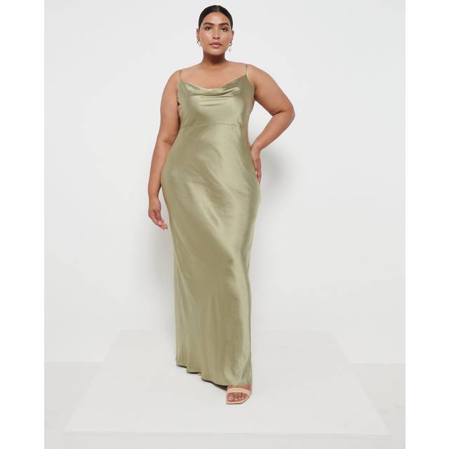 Keisha Maxi Bridesmaid Dress Curve - Matte Olive, 24