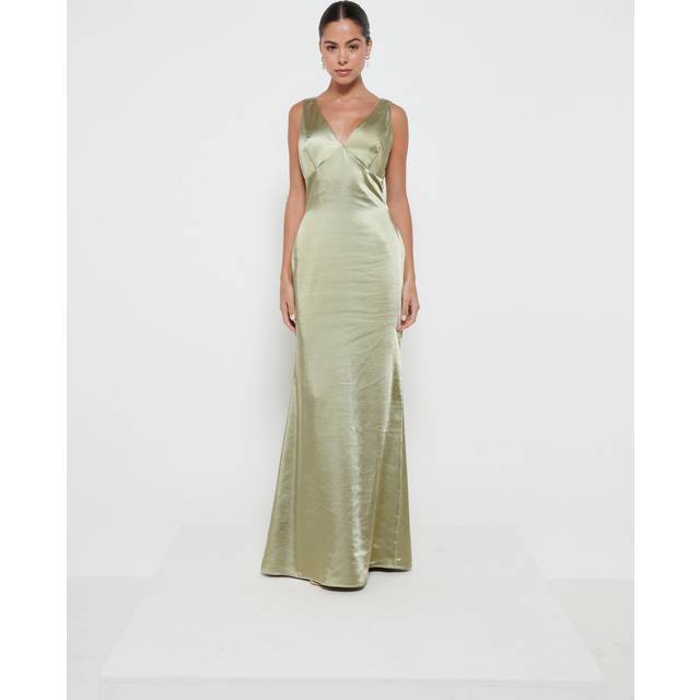 Piper Maxi Bridesmaid Dress - Matte Olive, 14