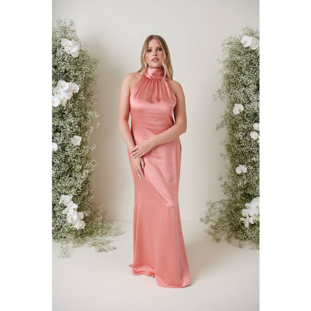 Odelle Maxi Bridesmaid Dress - Matte Apricot Pink, 8