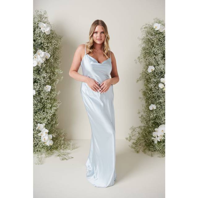 Keisha Maxi Bridesmaid Dress - Matte Ice Blue, 16