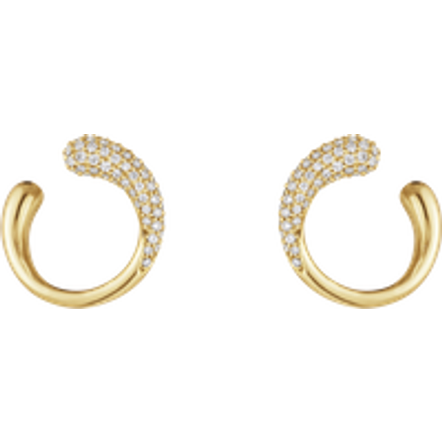 Georg Jensen Mercy 18ct Yellow Gold Diamond Hoop Earrings - Gold