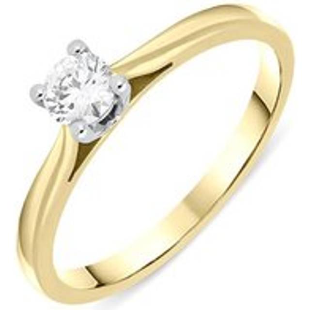 18ct Yellow Gold 0.25ct Diamond Brilliant Cut Solitaire Ring - Option1 Value N