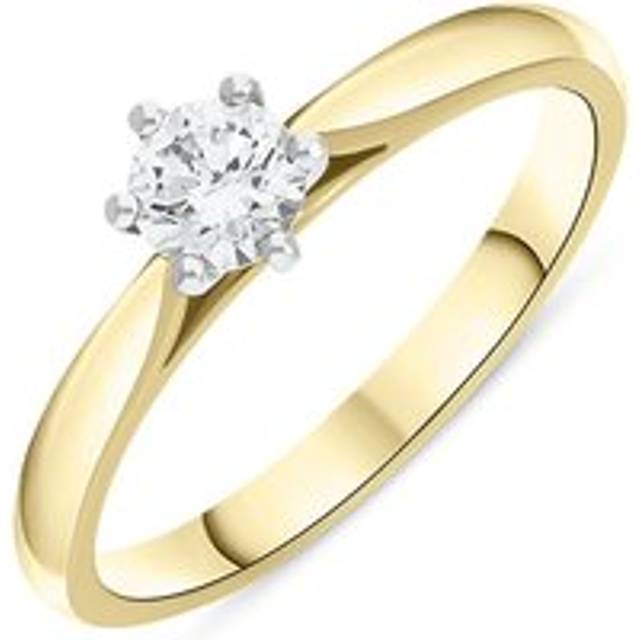 18ct Yellow Gold 0.33ct Diamond Round Brilliant Cut Solitaire Ring - Gold