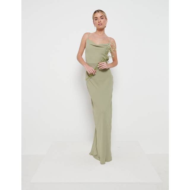 Keisha Chiffon Maxi Bridesmaid Dress - Olive, 16