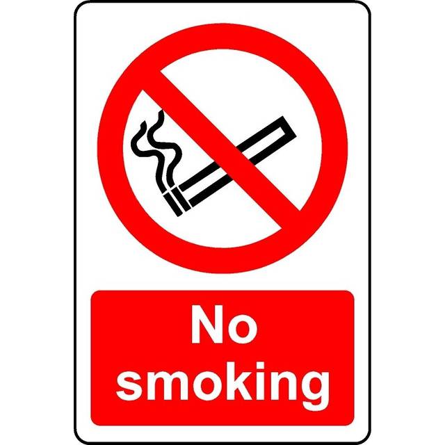 No smoking safety sign - 3mm Aluminium sign - 600mm x 400mm