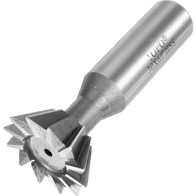 (32mm) 60 Degree 8-35mm Dovetail Groove HSS Straight Shank Slot Milling Cutter End Mill CNC Bit